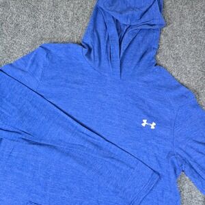 Under Armour Women Blue Lightweight Hoodie Long Sleeve Pocket Size Medium